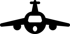 Airplane Front View Outline Icon Svg Set, Free Vectors File